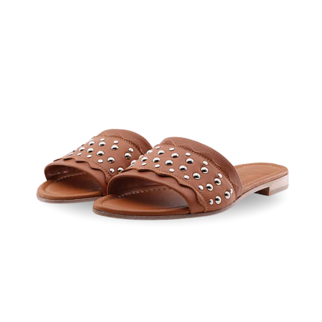 Donna Carolina | Slipper – Cuoio with Stud Details