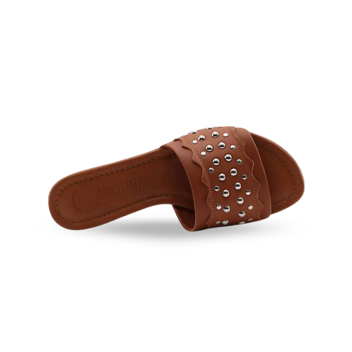 Donna Carolina | Slipper – Cuoio with Stud Details