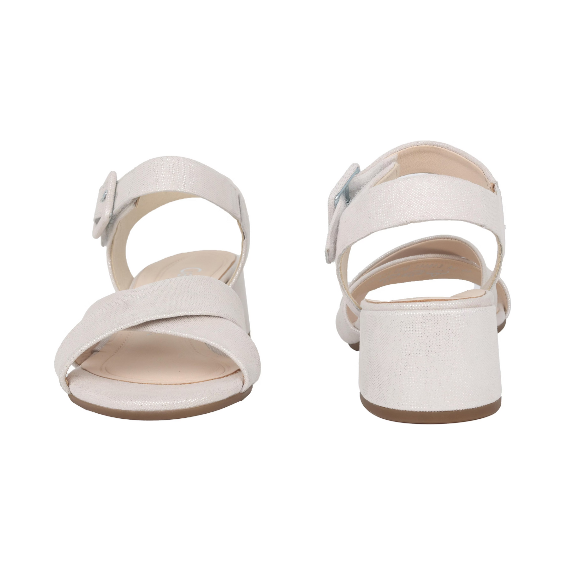 Gabor | Sandalia – Napa Blanca Metalizada