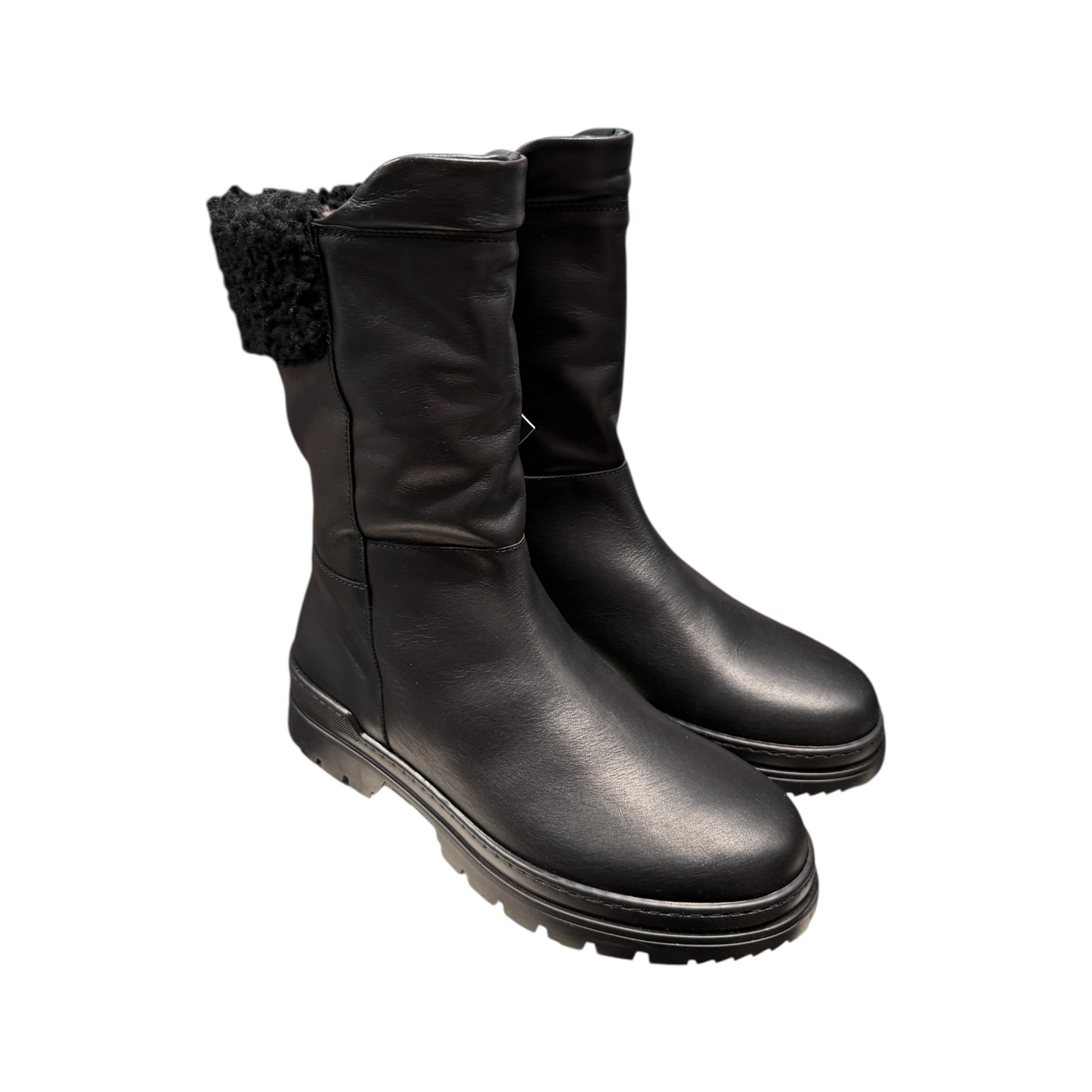 Big Shoes | Schwarz Stiefel Gefüttert