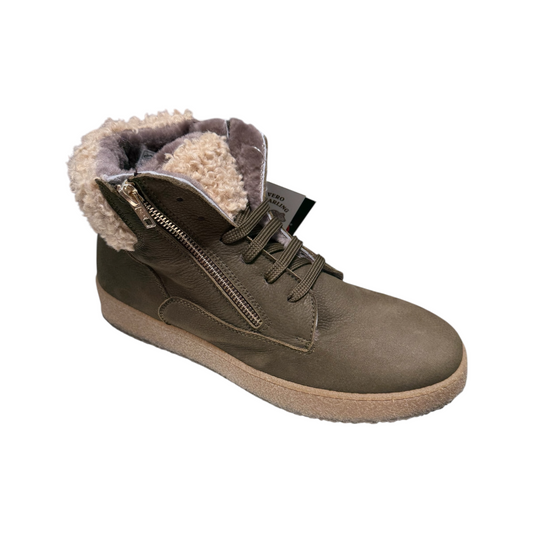 Big Shoes | Grün Ecru Stiefel Gefüttert