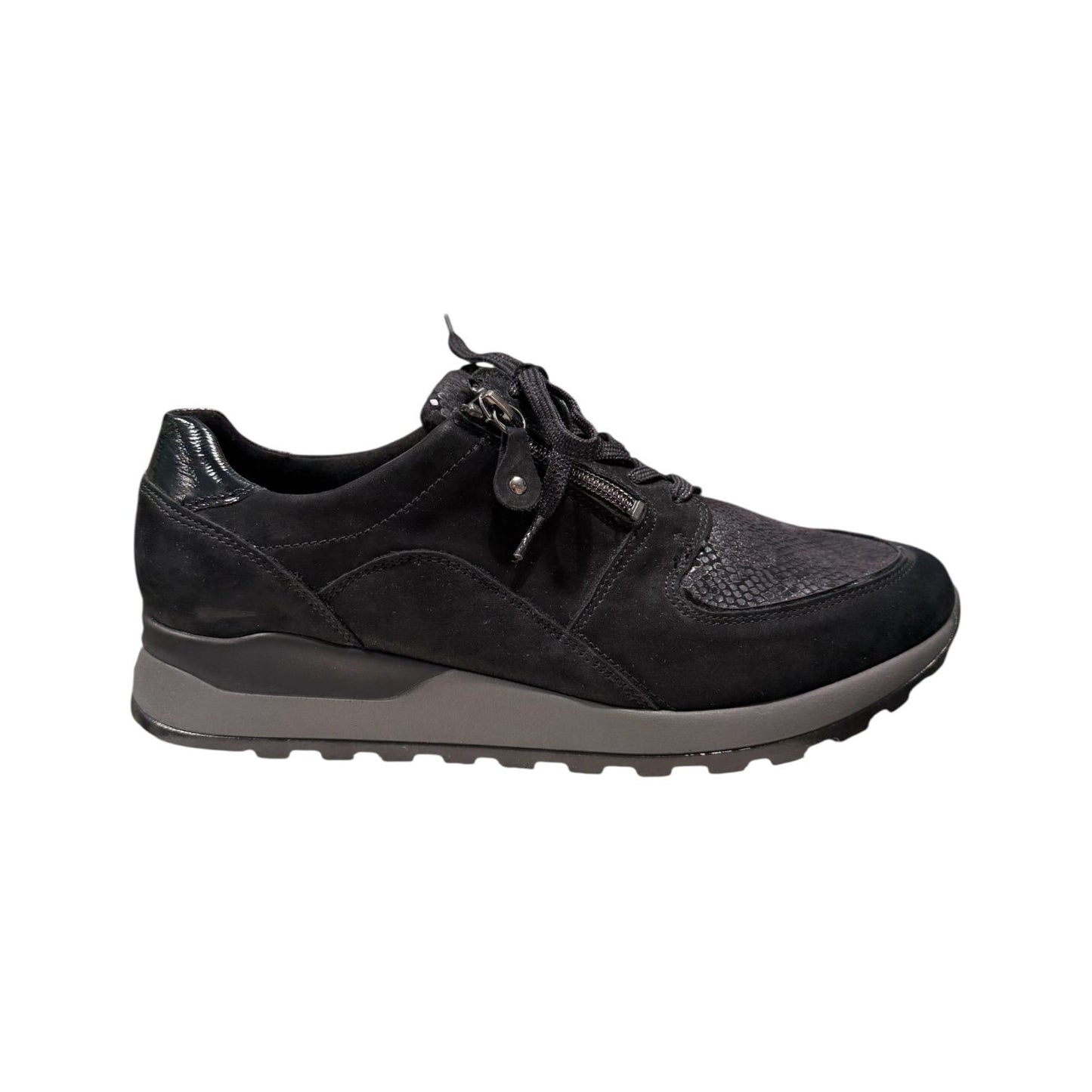 Waldläufer | Hegli Schwarz Stretch Sneaker