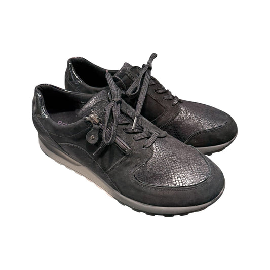 Waldläufer | Hegli Schwarz Stretch Sneaker