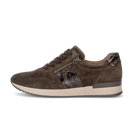 Gabor | Mocca Braun Sneaker mit Boa Lack