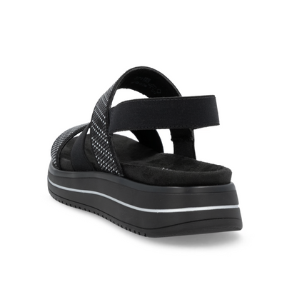 Remonte | Sandal - Black Combo with Elastic