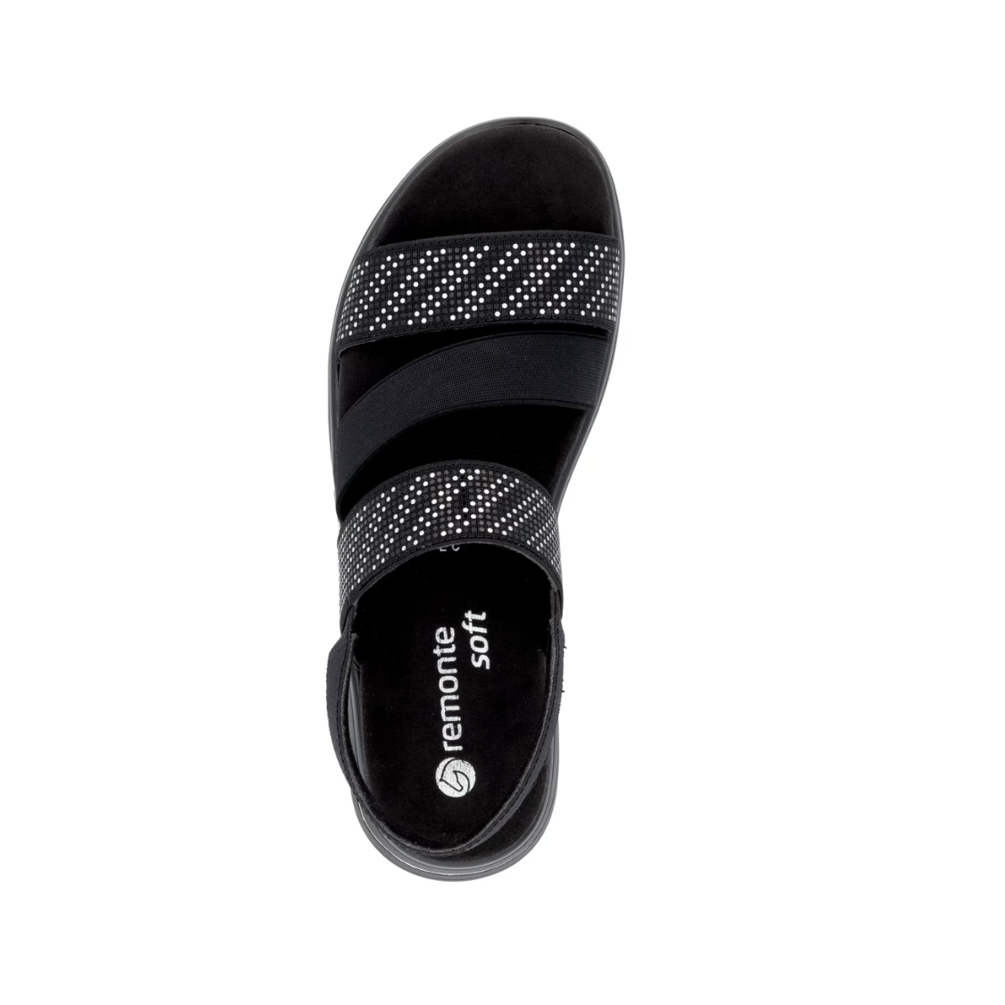 Remonte | Sandal - Black Combo with Elastic