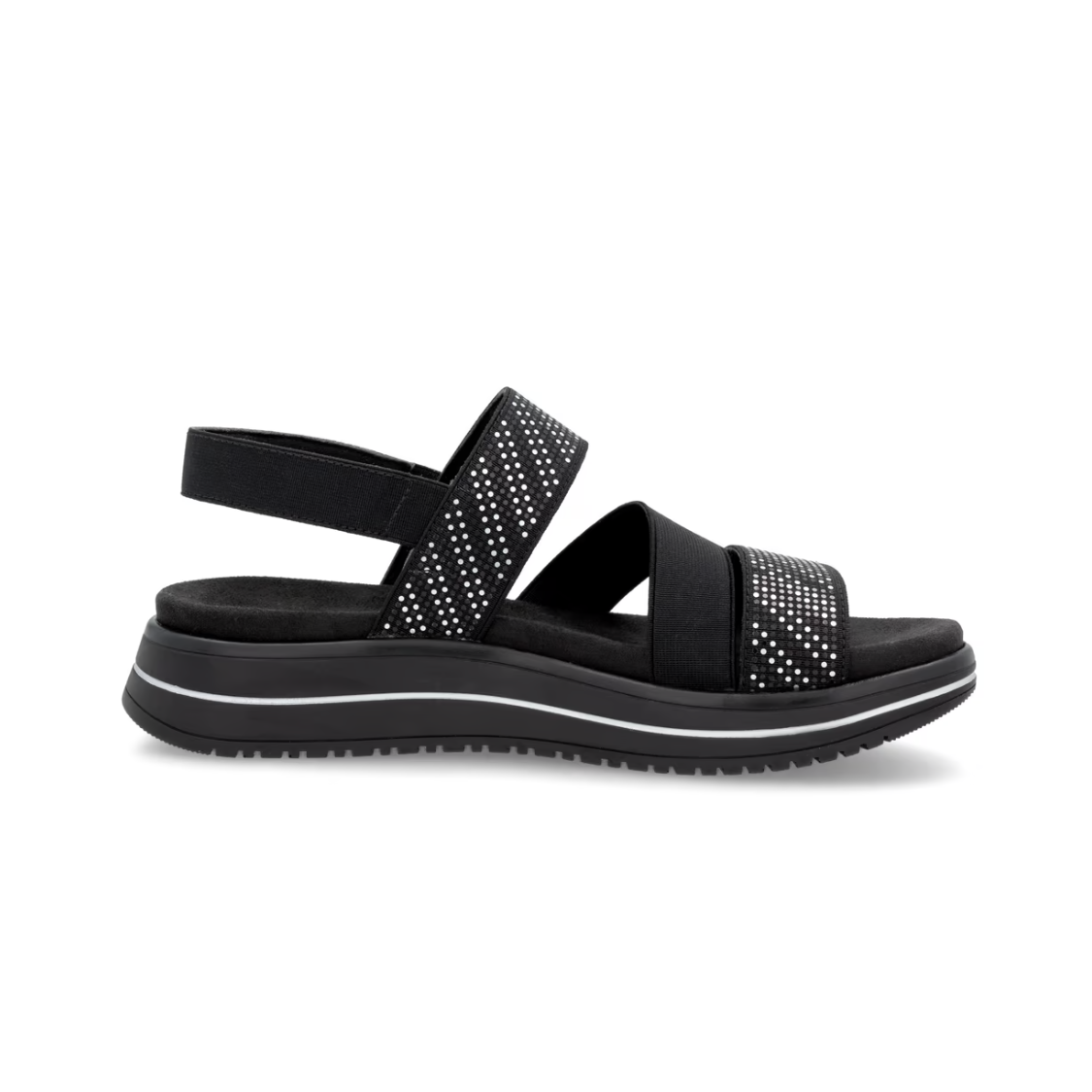 Remonte | Sandal - Black Combo with Elastic