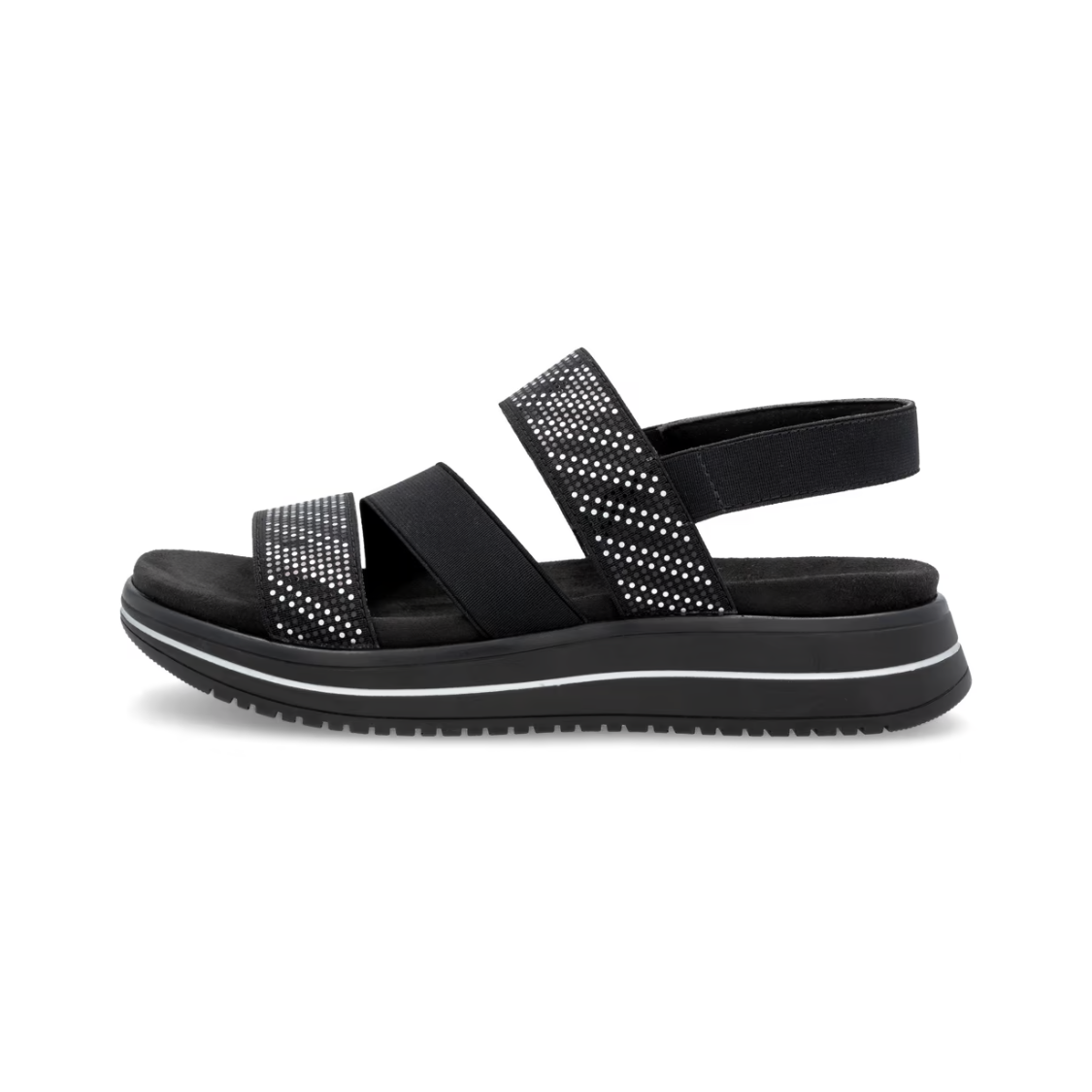 Remonte | Sandal - Black Combo with Elastic