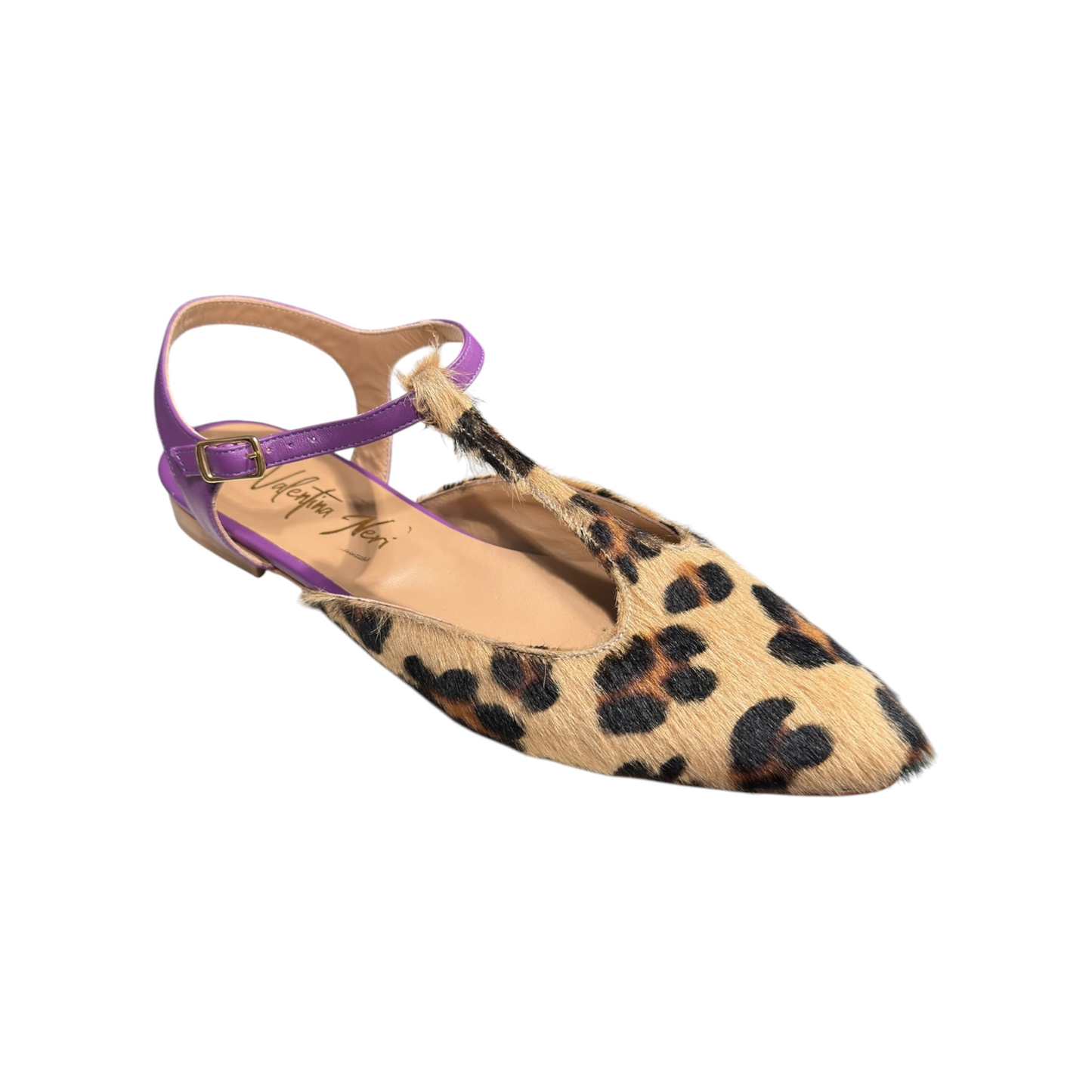 Big Shoes Privé | Ballerina Sling Camel Nappa Viola Cavallino