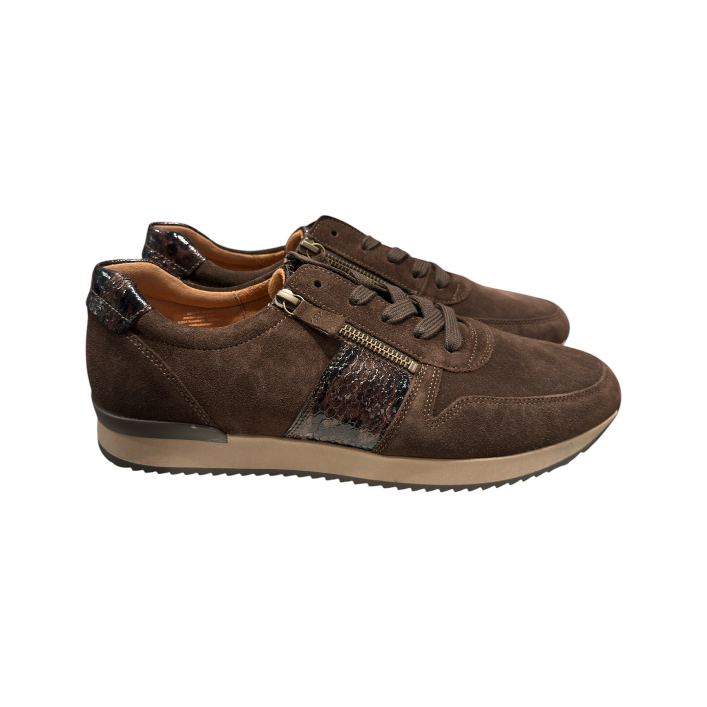 Gabor | Mocca Braun Sneaker mit Boa Lack