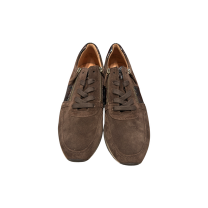 Gabor | Mocca Braun Sneaker mit Boa Lack