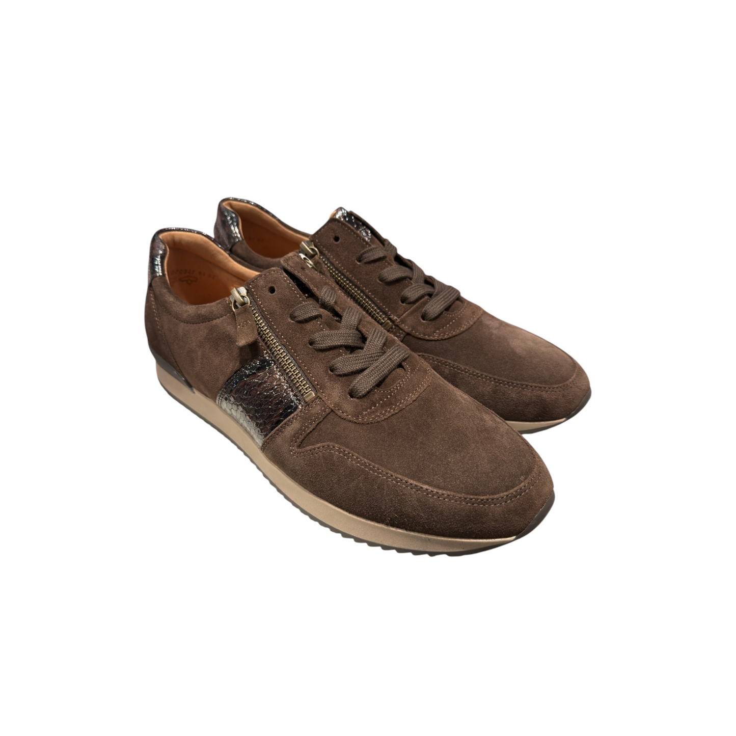 Gabor | Mocca Braun Sneaker mit Boa Lack