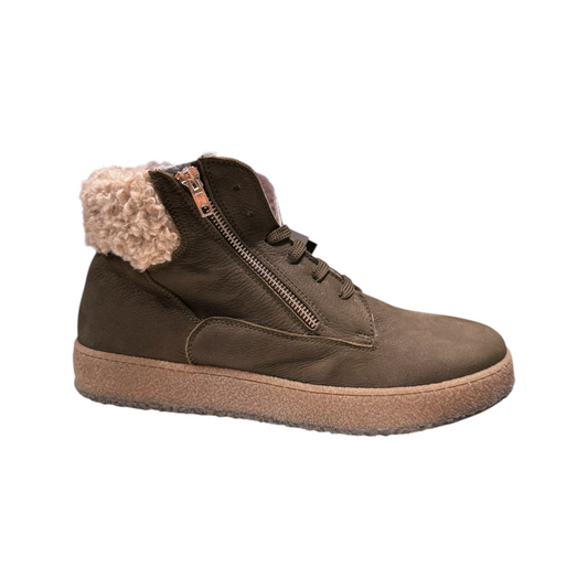 Big Shoes  |  Grün Ecru Stiefel Gefüttert