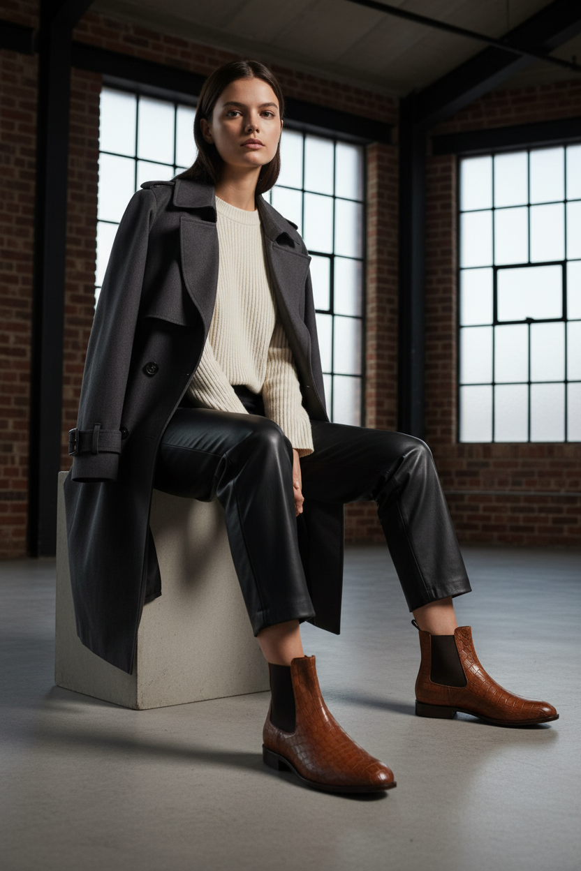 Barbara Bellini | Buffalo CrokoBraune Stiefelette D8123
