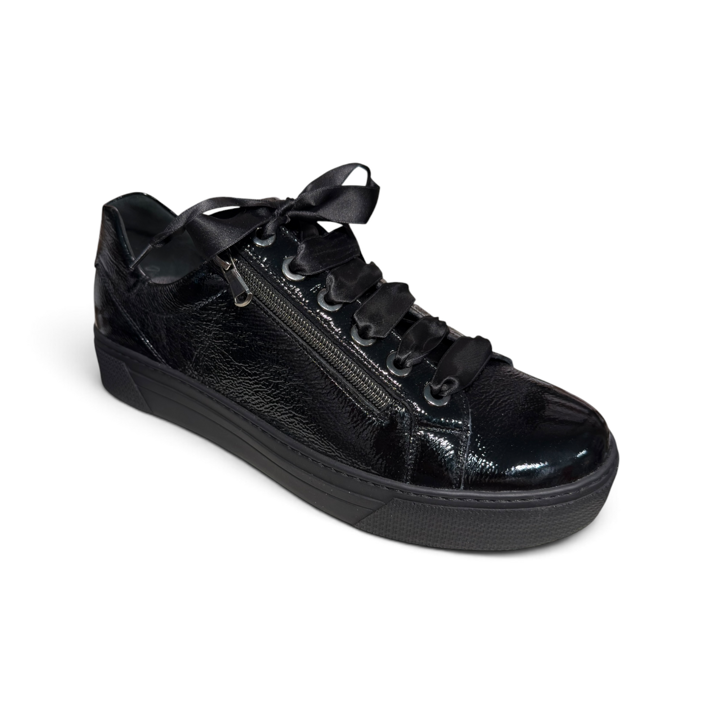 Semler | Sneaker Knautschlack Schwarz
