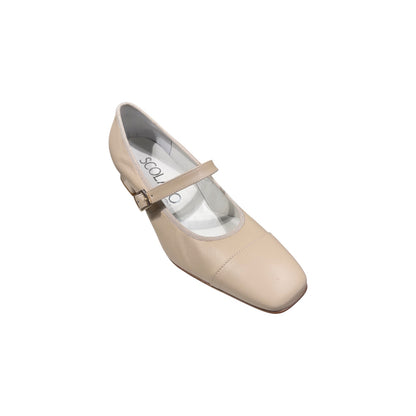 Big Shoes Privé | Pump Beige mit Riemen