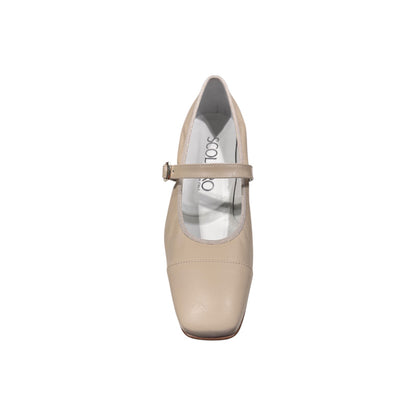 Big Shoes Privé | Pump Beige mit Riemen
