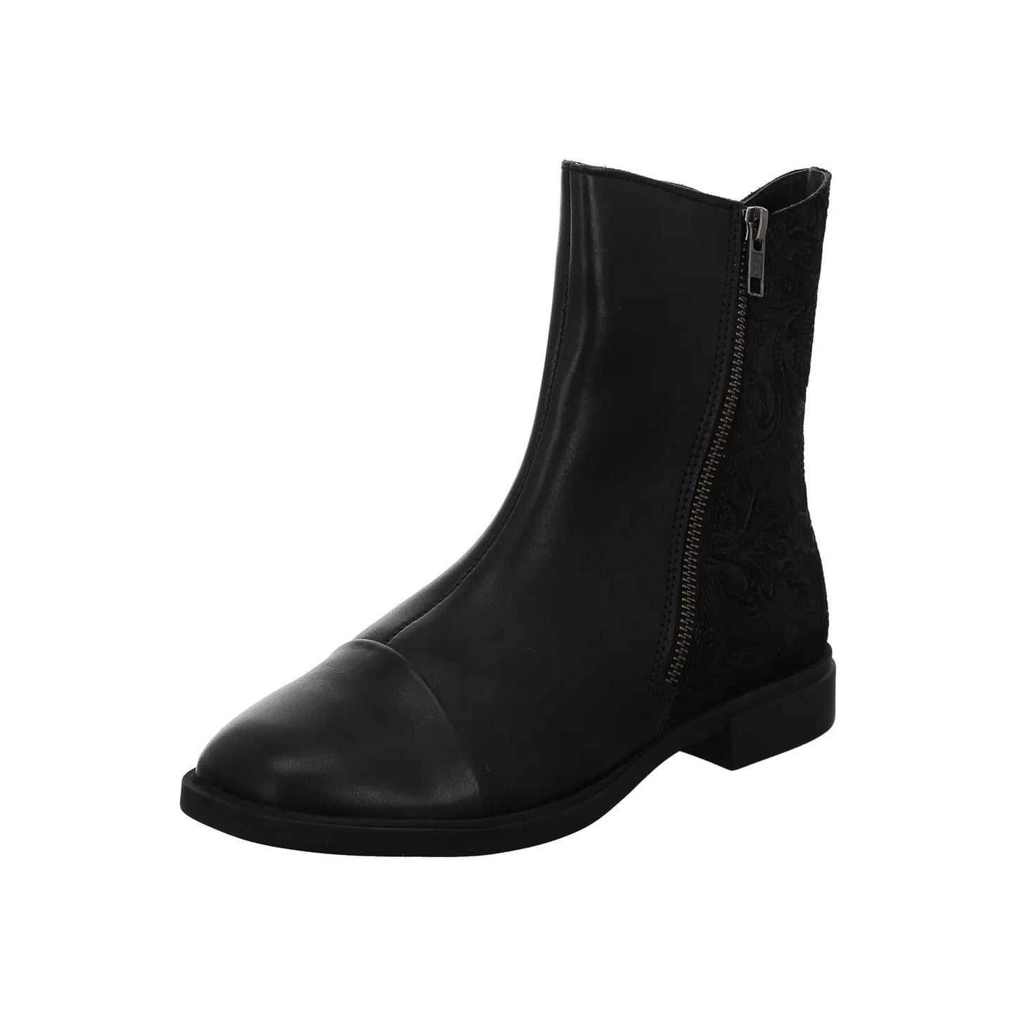 Think | Nina Floral Black Ankle Boot