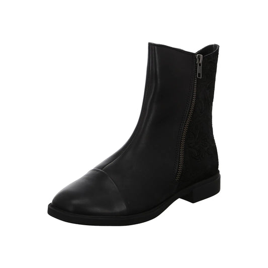 Think | Nina Floral Black Ankle Boot