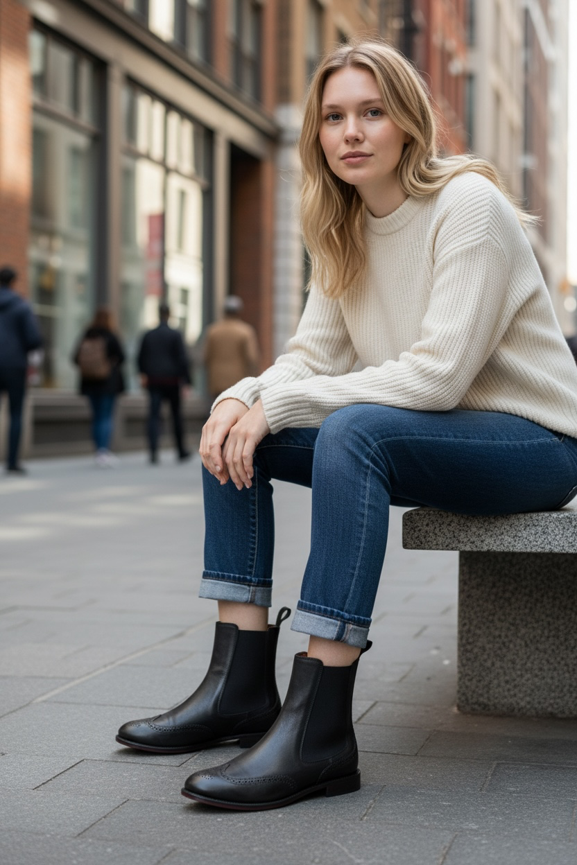 Barbara Bellini | Schwarze Chelsea High Boot Stiefelette D8115