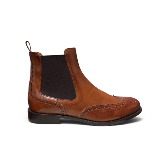 Barbara Bellini | Buffalo Tan Braune Chelsea Stiefelette D8115