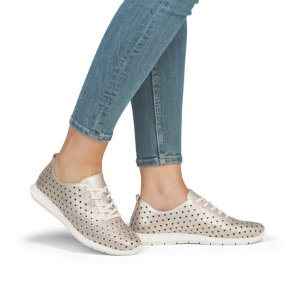 Remonte | Sneaker – Perforiertes Gold